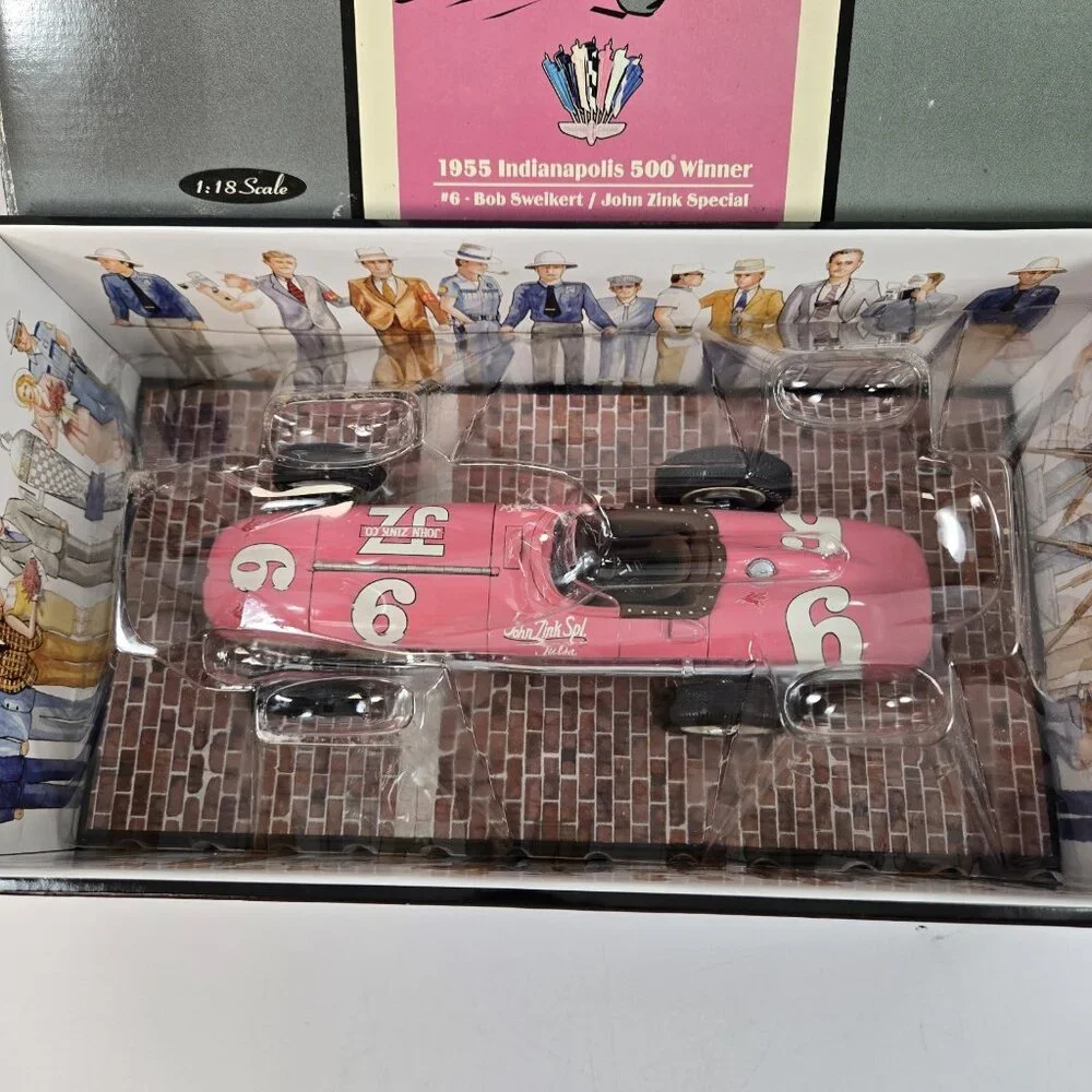 Carousel 1 1955 Indy 500 Winner Sweikert Kurtis Kraft Race Car Pink 4501 1/18 - Picture 2 of 11
